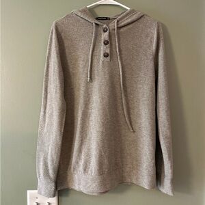 Pink Clover Hoodie with Button Accents